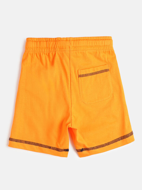 Boys Medium Orange Knitted T-shirt with Short Pants image number null